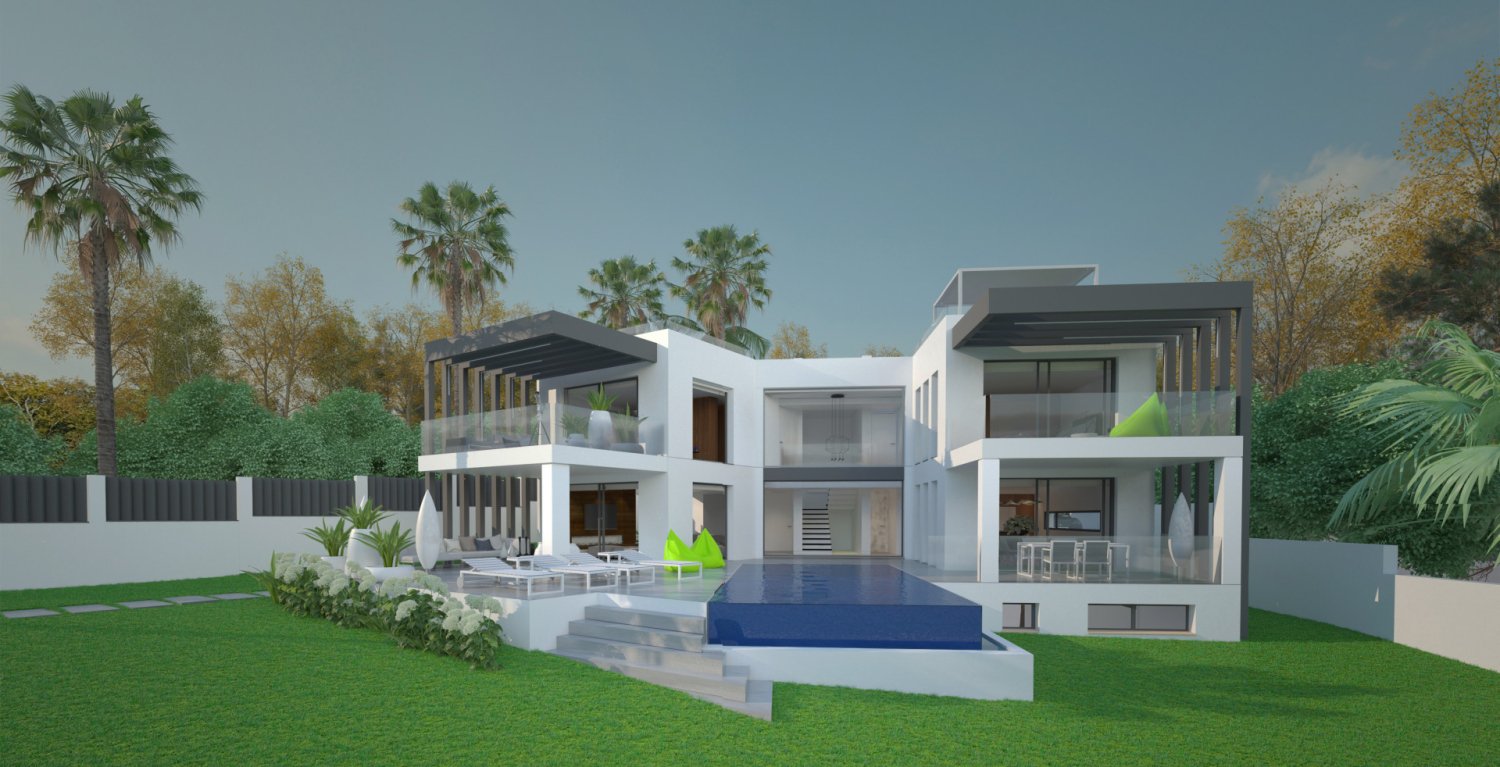 V2168AP Aussergewöhnliches Projekt für Villa auf der Strandseite in Marbesa in Marbella